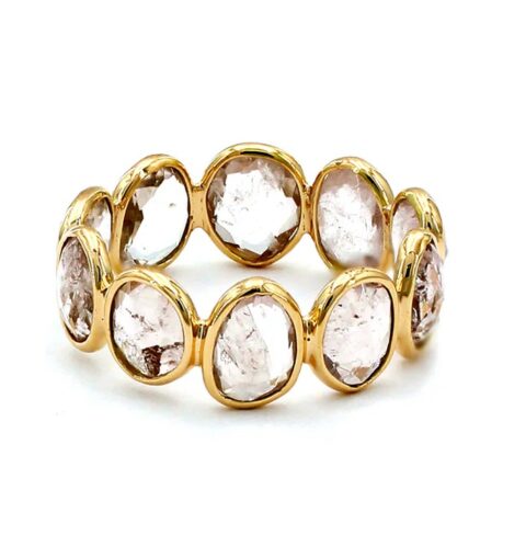 Morganite Band Ring in 14K Yellow Gold